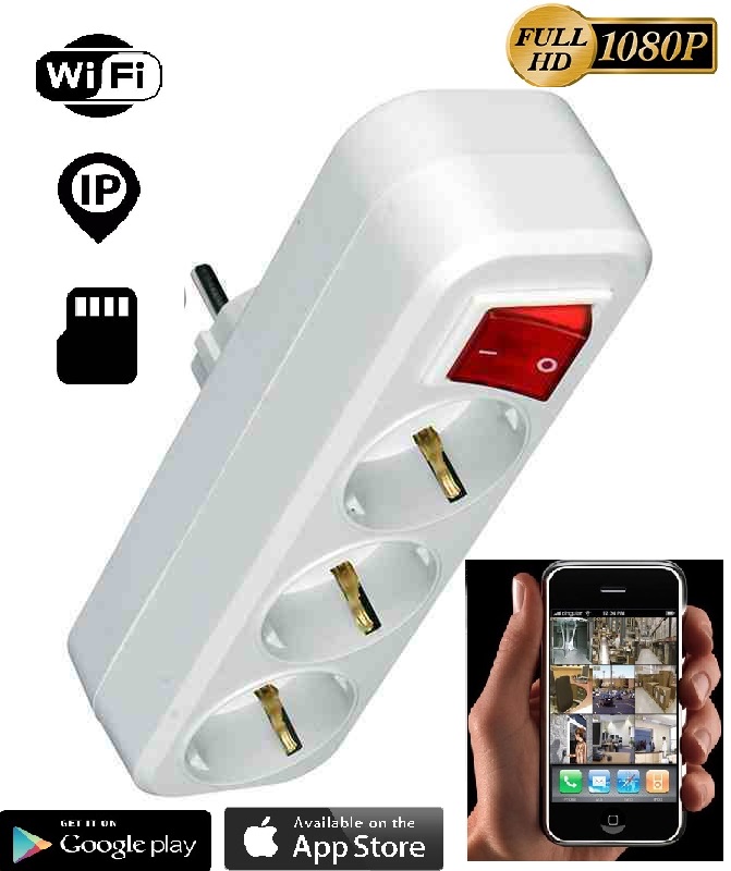 Kablosuz 3 lü Priz Wifi Kamera